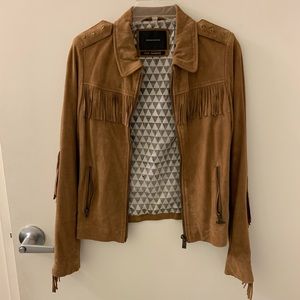 Scotch and Soda suede fringe jacket